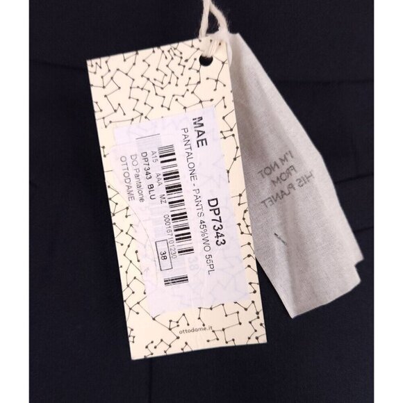 Ottod'ame Pleated Wool Blend Shorts Size 2 Blue NWT - Picture 8 of 12